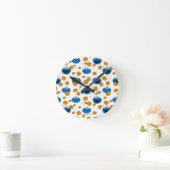 クッキーモンスター | CはCookieパターン用 ラウンド壁時計 (ホーム)