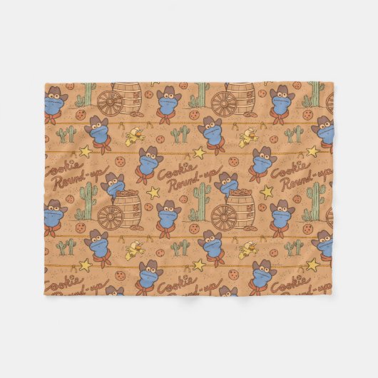 クッキーモンスター | Cookieの切り上げパターン フリースブランケット (正面(横))