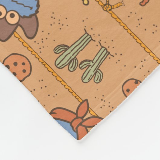 クッキーモンスター | Cookieの切り上げパターン フリースブランケット (角)