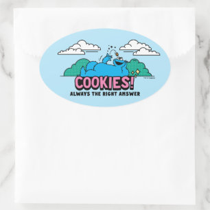 クッキーモンスター Cookieは常に正しい答え 楕円形シール