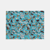 クッキーモンスター | NOM NOMパターン フリースブランケット (正面(横))