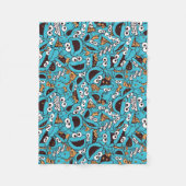 クッキーモンスター | NOM NOMパターン フリースブランケット (正面)