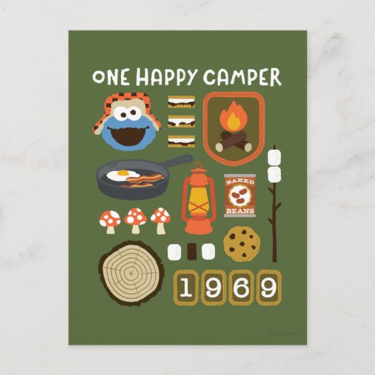 クッキーモンスター | One Happy Camper ポストカード (正面)