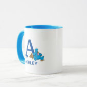 クッキーモンスタ食べ物ーのクッキー名&モノグラムA マグカップ (正面左)