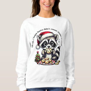 クッキーユーモアのあるに関するクリスマスラクーンTシャツ スウェットシャツ