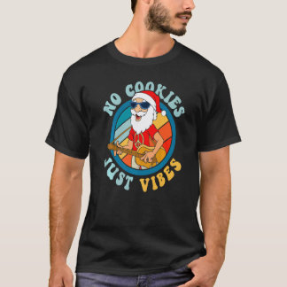 クッキー不要 ヴァイブのみ ヒッピー ギター サンタ クリスマス Tシャツ