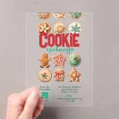 クッキー交換かわいいクリスマスホリデーパーティー アクリル招待状 (インサイチュ (ポータブル))