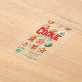 クッキー交換かわいいクリスマスホリデーパーティー アクリル招待状 (レイダウン)