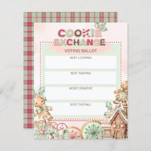 クッキー交換の投票投票ジンジャーブレッド (正面/裏面)