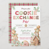 クッキー交換クリスマスクッキーGingerbread 招待状 (正面/裏面)