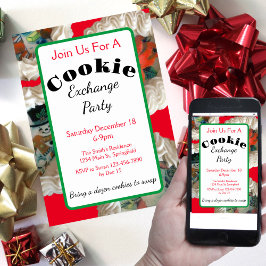 クッキー交換クリスマスパーティの招待状 招待状