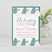 クッキー交換スワップクリスマスツリーの休日 招待状 (スタンド正面)