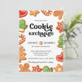 クッキー交換パーティークリスマス招待状 招待状 (スタンド正面)