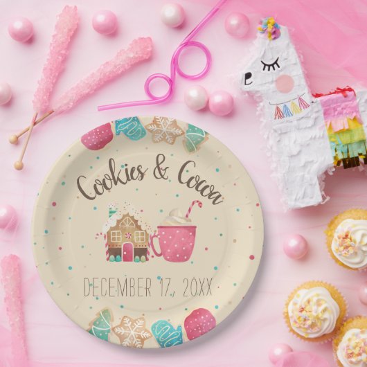 クッキー交換フェスティバルクリスマスウォーター色 ペーパープレート (パーティー)