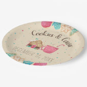 クッキー交換フェスティバルクリスマスウォーター色 ペーパープレート (アングル)