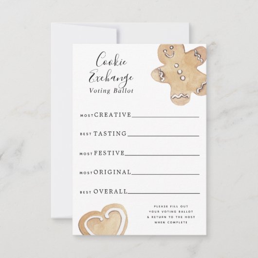クッキー交換投票投票 招待状 (正面)