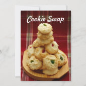 クッキー交換 赤いチェックのサムプリント招待状 招待状 (裏面)