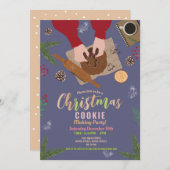 クッキー作りフェスティバルパーティークリスマスファミリー 招待状 (正面/裏面)