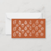 クッキー当てゲーム| クリスマスパーティ ブラウン ノートカード (裏面)