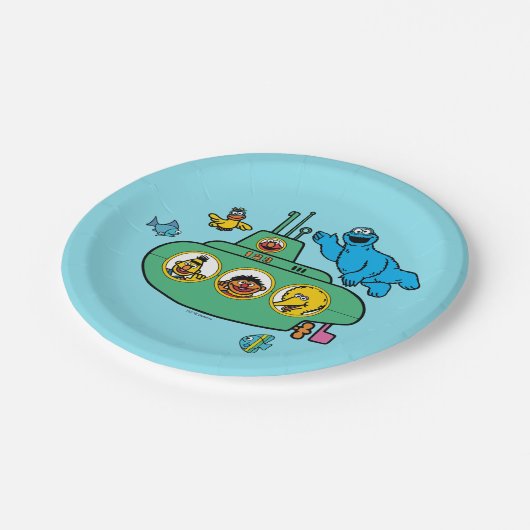 クッキー怪獣とセサミパルズ潜水艦 ペーパープレート (アングル)