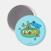 クッキー怪獣とセサミパルズ潜水艦 マグネット (正面/裏面)