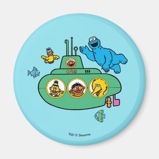 クッキー怪獣とセサミパルズ潜水艦 マグネット (正面)