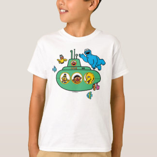クッキー怪獣とセサミパルズ潜水艦 Tシャツ