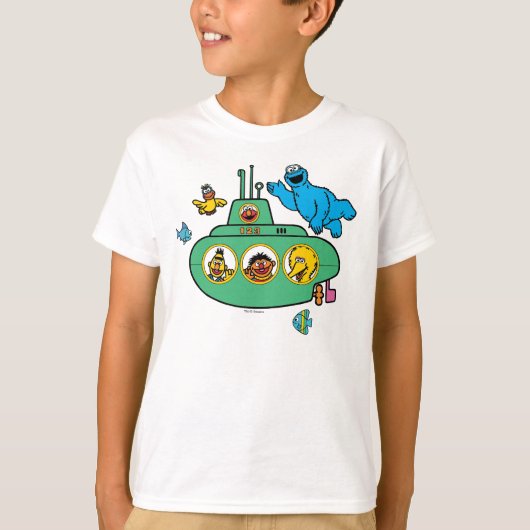 クッキー怪獣とセサミパルズ潜水艦 Tシャツ (正面)