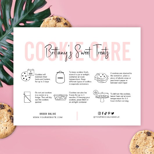 クッキー気にガイドピンク美学ベーカリー サンキューカード