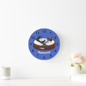 クッキー漫画のスケートで滑るをアリが氷で覆う ラウンド壁時計 (ホーム)