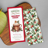 クッキー熱いココアと休日の応援クリスマス 招待状