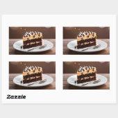 クッキー生地ケーキ 長方形シール (シート)