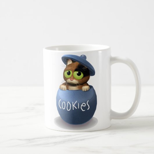 クッキー用の瓶の猫 コーヒーマグカップ (右)