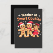 クッキー頭が切れるのクリ教えスマスジンジャー先生 サンキューカード (正面/裏面)