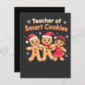 クッキー頭が切れるのクリ教えスマスジンジャー先生 案内状 (正面/裏面)