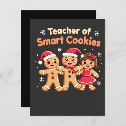 クッキー頭が切れるのクリ教えスマスジンジャー先生 案内状 (正面/裏面)