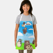 クッキー飛んでいるバルーンに子ども用の料理ベーキング エプロン (インサイチュ)