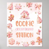クッキー飾のステーションクリスマス誕生日 ポスター (正面)
