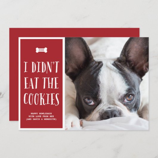 クッキー |かわいいペットの休日のフォトカード シーズンカード (正面/裏面)