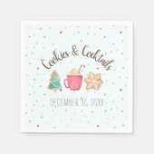 クッキー&カクテルクリスマスクッキー交換ブルー スタンダードカクテルナプキン (正面)