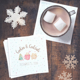 クッキー&カクテルクリスマスクッキー交換ブルー スタンダードカクテルナプキン