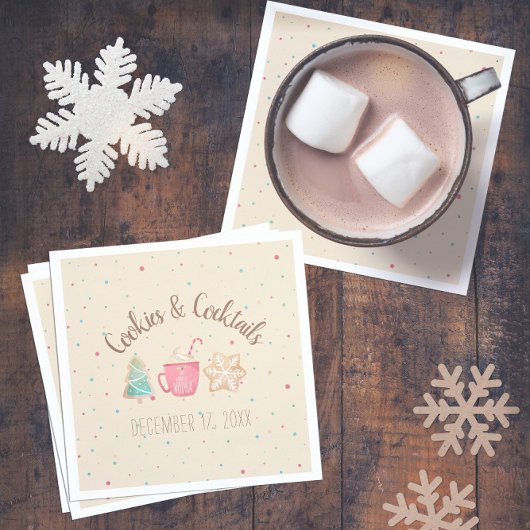 クッキー&カクテルクリスマスクッキー交換 スタンダードカクテルナプキン