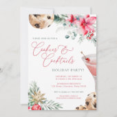 クッキー&カクテルクリスマスクリスマスホリデーパーティー 招待状 (正面)