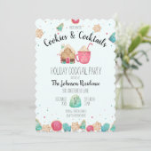 クッキー&カクテルホリデークッキー交換ブルー 招待状 (スタンド正面)