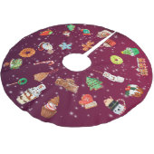 クッキー、カップケーキとココア ブラッシュドポリエステルツリースカート (アングル)