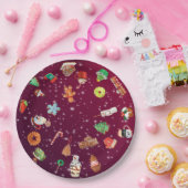 クッキー、カップケーキとココア ペーパープレート (パーティー)