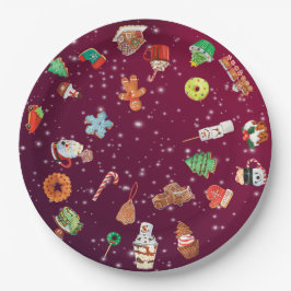 クッキー、カップケーキとココア ペーパープレート