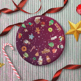 クッキー、カップケーキとココア ペーパーボウル