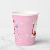 クッキー&ココアかわいいサンタピンク紙カップ 紙コップ (右)