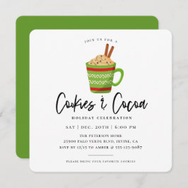 クッキー&ココアクリスマスパーティの招待状 招待状